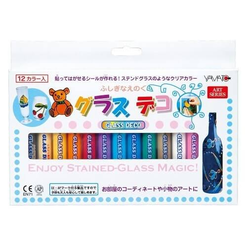 ヤマト 絵の具 グラスデコ 12色 10.5m×12カラー イラスト、フィルム付き GDS12T,グラスデコ,