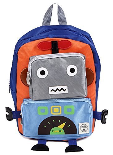 ロボット型 リュックサック キッズバッグ 子供用 カバン 男の子 女の子 ベビー 通園 遠足 おでかけ バックパック 幼稚園 (オレンジ),幼稚園,バッグ,