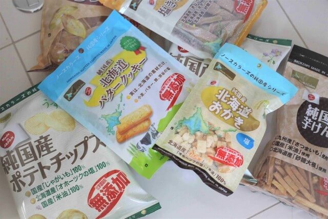 ノースカラーズの「純国産」シリーズのお菓子,安心,お菓子,
