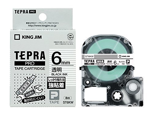 キングジム テープカートリッジ テプラPRO 強粘着 6mm 透明 ST6KW,テプラ,おすすめ,