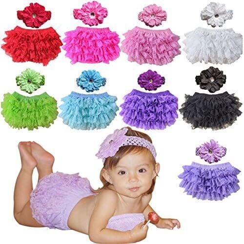 Platina Bear (プラチナベア)　ベビー ブルマ ぱんつ パニエ レース おむつカバー ふりふり ラッフル ペチコート 子供 パンツ デザイン (S, ピンク),ベビーブルマ,