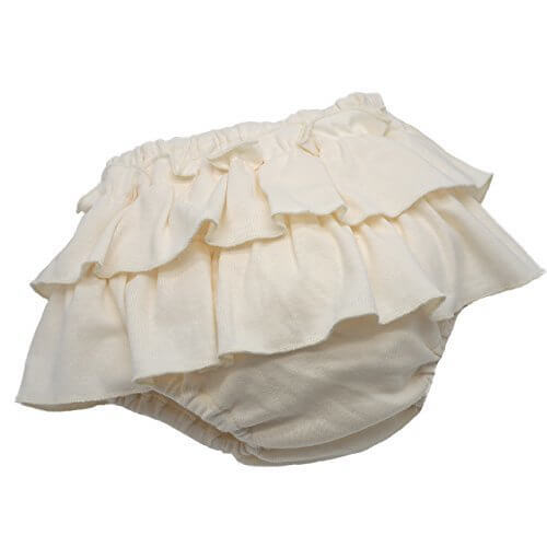 【日本製】プラチナムベイビー 2段フリルブルマ スカート★フライス綿100％ (バニラ),ベビーブルマ,