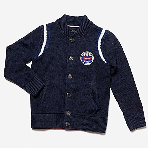 トミーヒルフィガー（キッズ）（TOMMY） ベースボールロングスリーブカーディガン【002ネイビー/90（92）】,子供服,カーディガン,