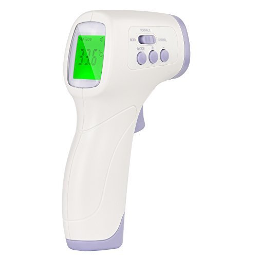 Rekawu 非接触温度計 赤外線放射温度計 赤ちゃん デジタル体温計 0.5秒瞬間計測 デジタル表示 バックライト搭載 乾電池付き,赤ちゃん,体温計,