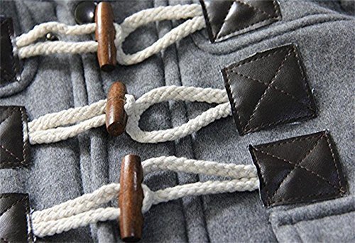 Eshinny子供フード付きダッフルコート　防寒服　ベビーキッズ男の子秋冬ジャケット　裏ボアコート　アウター　暖かい保温　長袖　無地 (90cm(9~12ヶ月), グレー),子供服,コート,