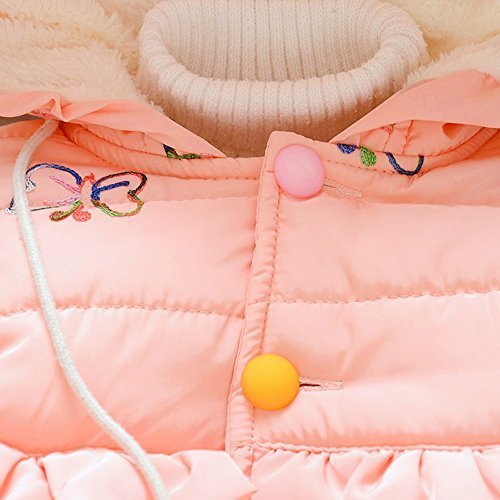 Cutelove　コート　アウターウェア フード付き　花柄　ロングスリーブ　長袖　コットン　綿　女の子　ベビー　ガールズ　赤ちゃん　幼児　冬　可愛い　暖かい　厚い　素敵　防寒　保温　カジュアル　普段着　韓国,子供服,コート,