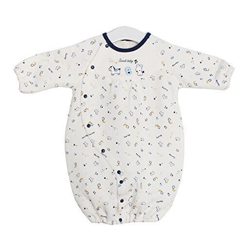 TopCotton ツーウェイオール 新生児服 ロンパース カバーオール 長袖 ふんわり柔らかい 出産祝い コットン 50-70CM（0-6M）(ホワイト),12月,出産準備,