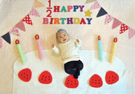 ぷちケーキ ハーフバースデー 服 飾り ベビーアート 寝相アート 赤ちゃん baby 出産祝い ベビー服 6ヶ月 0歳 1歳 レンタル 2068,ハーフバースデー,お祝い,