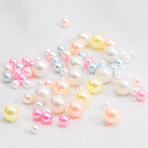 穴なし ミルキーカラーパール 【ミルキーカラー 3~6ミリmix】 レジン や ネイル 用パーツ ノンホールパール あななし 穴無し パウダートレーディング,手作り,スノードーム,