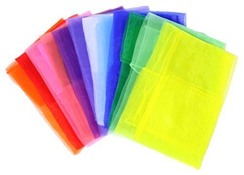 ADEA スカーフ シフォン 正方形 四角 リトミック スカーフ遊び ダンス 12色 12枚セット,リトミック,教材,