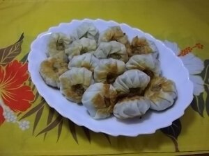 サモサ風なお花焼き(✿◕ ‿◕ฺ),お弁当,餃子,