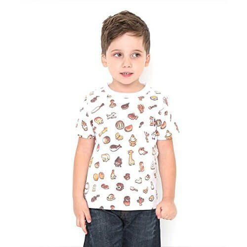 グラニフ（graniph） 【キッズ】かこさとしマルチパターンショートスリーブティー(からすのパンやさんパターン)【001ホワイト/120】,かこさとし　,Tシャツ,からすのパンやさん