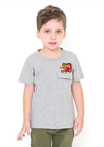 (グラニフ)graniph コラボレーションキッズ Tシャツ / だるまちゃんエンブロイダリー ( かこさとしショートスリーブティー ) ( ヘザーグレー ) 120,かこさとし　,Tシャツ,からすのパンやさん