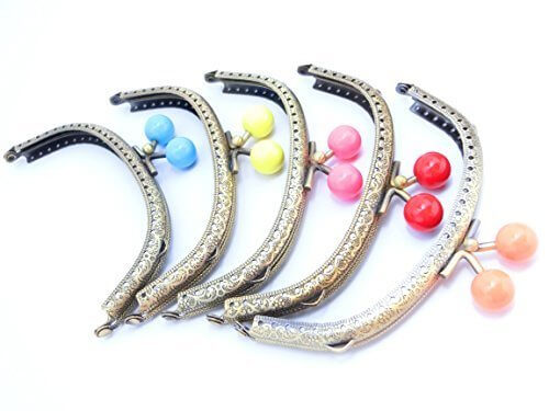 【Modisch】 あめ玉 がま口 口金 12.5cm カラフル 大玉 5色,手作り,ポーチ,