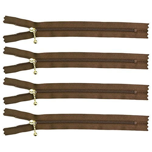 Y.K.K ポーチ用 コイルファスナー 20cm 10本入 中茶 3CF-20-568,手作り,ポーチ,