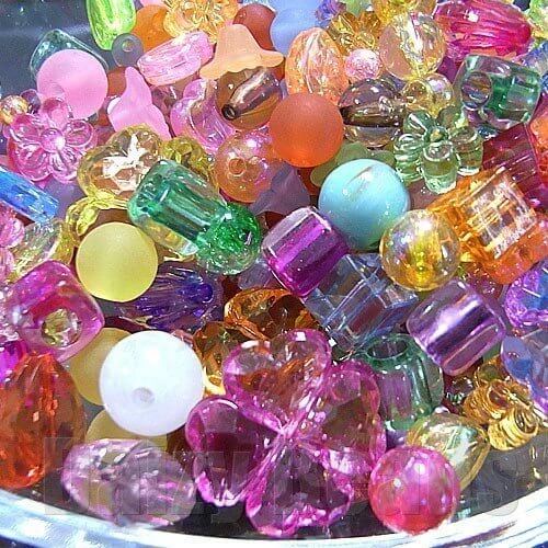 【デイジービーズ】【ワンコイン500円ぽっきり】【たっぷり人気アクリルビーズミックス】 約4-18mm 約60g 【福袋】,手作り,ポーチ,