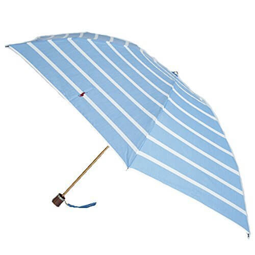ラルフローレン 折りたたみ傘 トラッド ホワイト/ライトブルー シックストライプ ウッドハンドル,折りたたみ傘 ,レディース,