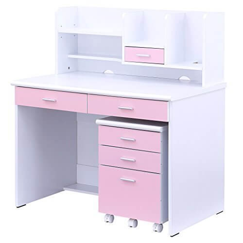 シンプルデザインで機能的なコンパクトデスク 学習机 LOOK4 (ホワイト＆ピンク),ライフスタイル,学習机,選び方