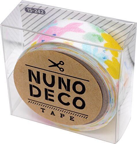 KAWAGUCHI(カワグチ) NUNO DECO TAPE ヌノデコテープ 1.5cm幅 1.2m巻 森のうたきいろ 15-242,幼稚園,デコ,ヌノデコ