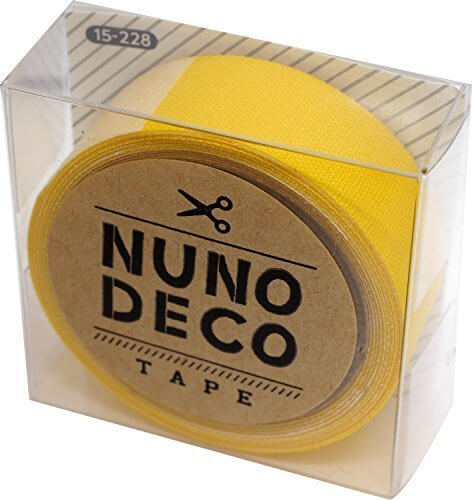 KAWAGUCHI(カワグチ) NUNO DECO TAPE ヌノデコテープ 1.5cm幅 1.2m巻 つみきのきいろ 15-228,幼稚園,デコ,ヌノデコ