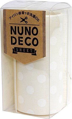 KAWAGUCHI(カワグチ) NUNO DECO SHEET ヌノデコシート 8cm幅 50cm巻 しろい水玉 15-255,幼稚園,デコ,ヌノデコ