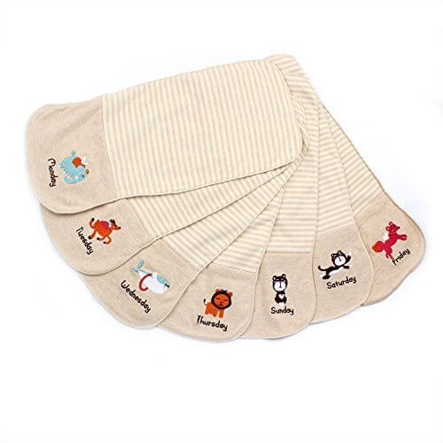 （Dunbili）オーガニックコットン 汗取りパット 7枚セット綿100%（無添加ガーゼ） ( 0-3歳 ),汗取り,パッド,赤ちゃん