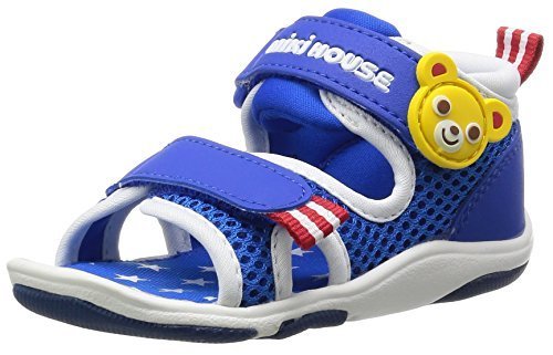 [ミキハウス] MIKIHOUSE [ミキハウス]MIKIHOUSE つま先ガード☆ダブルラッセルベビーサンダル 12-9309-974 073 (シロ×ブルー/17),ベビー,サンダル,おすすめ
