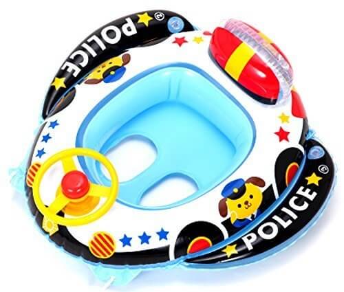 ヒオキ パトカー　ベビーボート　ハンドル付,赤ちゃん,浮き輪,