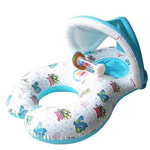 浮き輪 ベビー ,タンデムリング ボート 親子うきわ 赤ちゃん 夏 2人用 (白),赤ちゃん,浮き輪,