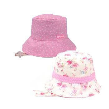 Kooringal（クーリンガル） リバーシブル お花模様とピンク水玉の帽子 （51ｃｍ） 女の子 UVカット ＵＰＦ50,UVカット,帽子,