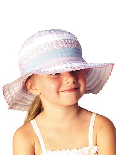 ＵＶカット帽子 - キッズ ハット(フローラルピンク52cm) 紫外線カット率最高値UPF50+,UVカット,帽子,