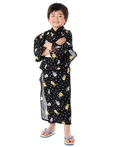 (キョウエツ) KYOETSU ボーイズ浴衣2点セット 紅梅織り bj 金魚/市松とんぼ/かぶとむし/むしむし 110-130cm (浴衣/兵児帯) (130cm, かぶとむし×黒(兵児帯 キナリ)),子供用,甚平,