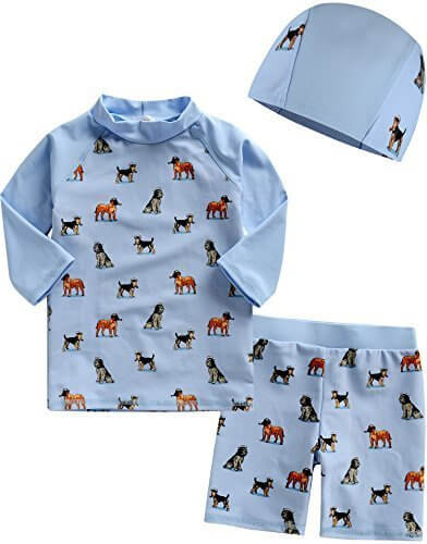 [Vaenait Baby]Alexander L+Cap L ラッシュガード水泳スイムウェアベビー 子供水着上下キャップ 3点セット,ラッシュガード,キッズ,