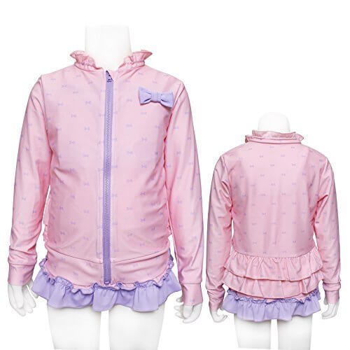 【Gelato toddler】 リボンドット柄 フリル ラッシュガード ピンク 100cm,ラッシュガード,キッズ,