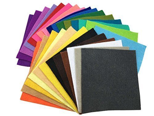 28枚 柔らかいタイプ 羊毛フェルト クラフト DIY手芸用 不織布 選べるサイズ 1.4mm厚 カラフル 28色セット ( 15cm x 15cm),赤ちゃんおもちゃ,手作り,フェルト