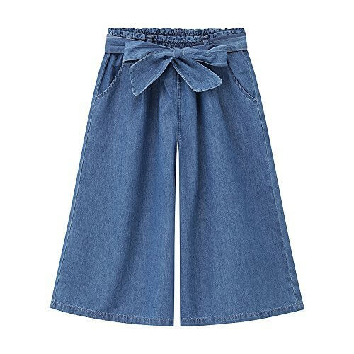 RUSH HOUR(ラッシュアワー) ガールズ サッシュベルト付きガウチョパンツ M40508 キッズ 72サックス:140センチ,キッズ,ガウチョパンツ,