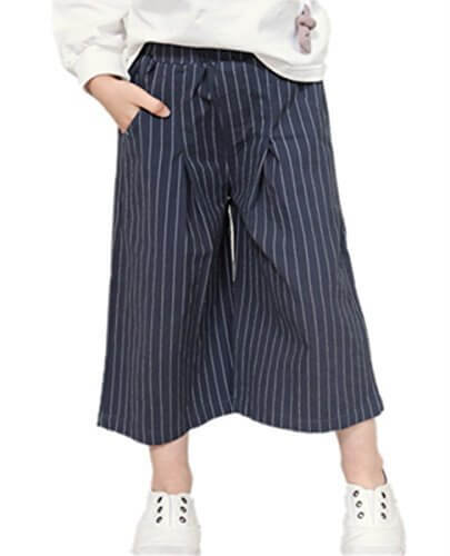 (リアルスタイル) Real Style ワイドパンツ ストライプ ガウチョパンツ ボーダー リボン ゆったり 9分丈 キッズ 子供 女の子 子ども服 春 夏,キッズ,ガウチョパンツ,