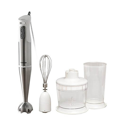 アイリスオーヤマ ハンドブレンダー 1台4役 つぶす まぜる きざむ 泡立てる ホワイト HBL-200,みじん切り,チョッパー,
