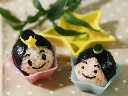 織姫と彦星のおにぎり,七夕,弁当,