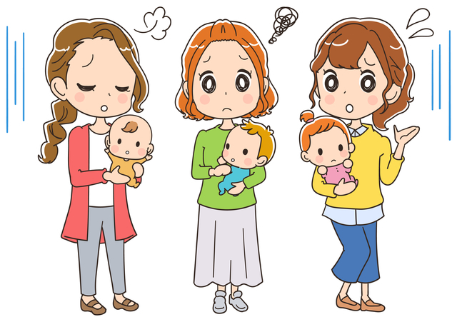 悩んでいるママ,離乳食,チェア,