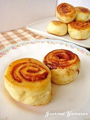 HMとフライパンで作る♡もちもちシナモンロール ,フライパンパン ,レシピ ,簡単