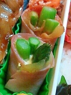 お弁当に♪アスパラのハムチーズ巻き,お弁当,アスパラ,