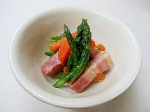 ＊アスパラベーコンのバターソテー＊,お弁当,アスパラ,