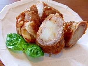 焼き肉のタレ味！冷凍ポテトで肉巻きポテト☆,お弁当,冷凍食品,