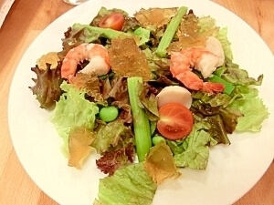 魚介のサラダ　～スターアニス風味のジュレ乗せ,レシピ,オクラ,