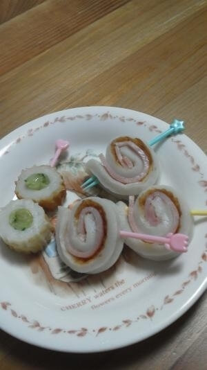 お弁当に☆ちくわとハムのクルクル♪,お弁当,ちくわ,