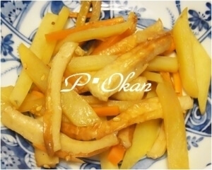 ジャガイモとチクワのキンピラ炒め,お弁当,ちくわ,