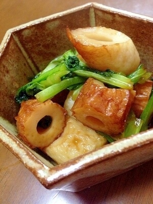 竹輪と小松菜の煮物,お弁当,ちくわ,