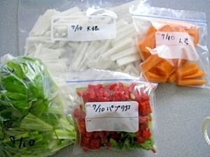 超簡単！野菜の冷凍保存　（大根，人参，葉物など） レシピ,お弁当,野菜炒め,