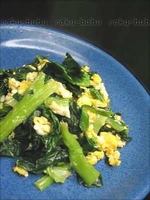 ★たまご入り♪【小松菜のバターソテー】,お弁当,野菜炒め,